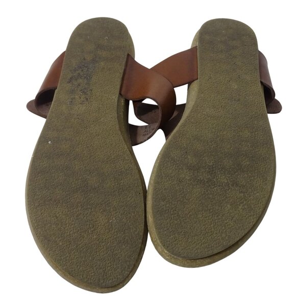 Blowfish Malibu Faux Leather Thong Sandals Brown Women Size 6.5 Slip-on - Picture 3 of 5